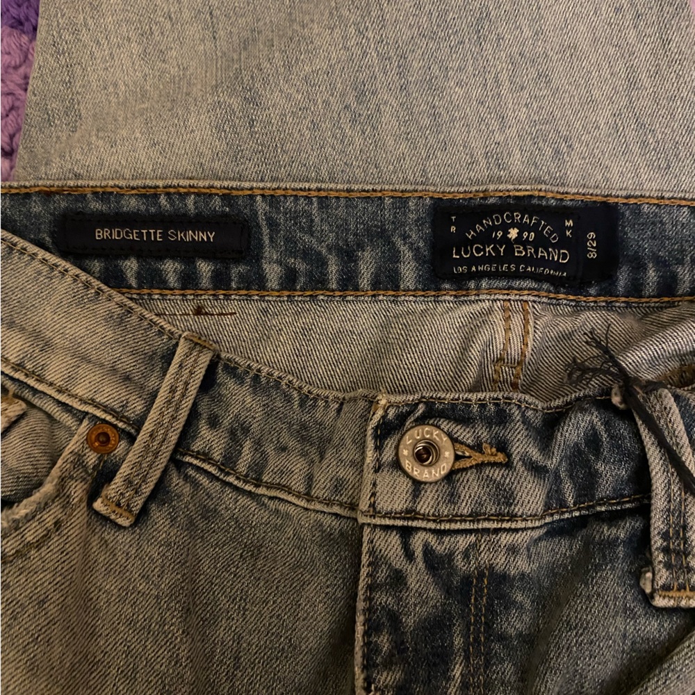 Lucky Heart floral embroidered jeans Bridgette skinny high rise cottage core 29 - Picture 5 of 8